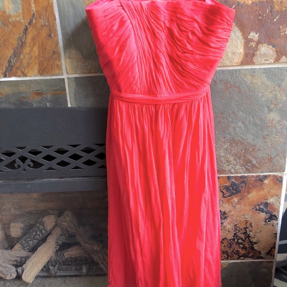 Sz 8 J.crew melon strapless dress